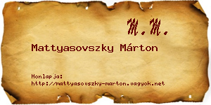 Mattyasovszky Márton névjegykártya