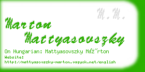 marton mattyasovszky business card